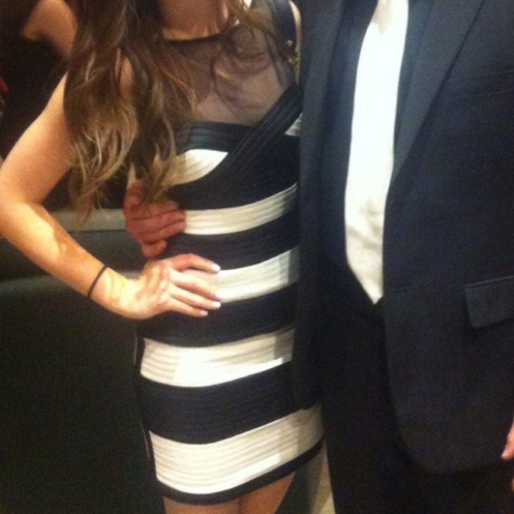 BCBG black and white short dress